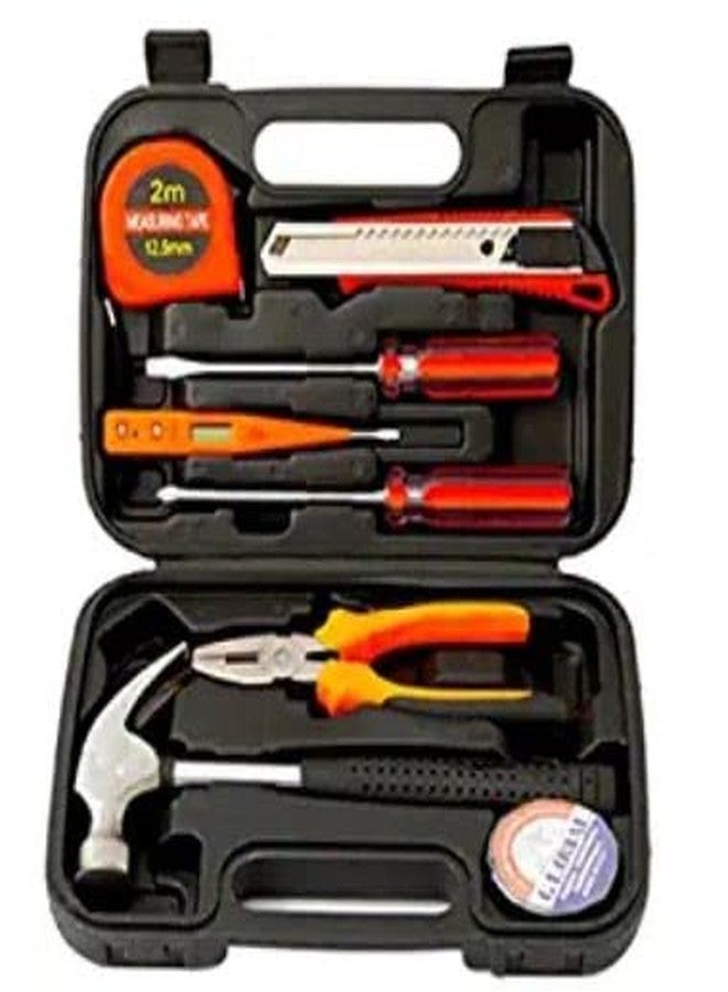 DOTCOM 9 Pieces Basic Tool Kit, Home Tool Kit for Women Men Students,Tool Box with Tools Included,Small Tool Kit for DIY,Household Repair,College Dorm Essentials - Image 1